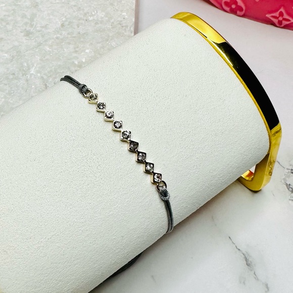 NEW! Jules Smith Delicate Gray Pavé Double-Strand Cord Bracelet - Picture 7 of 17